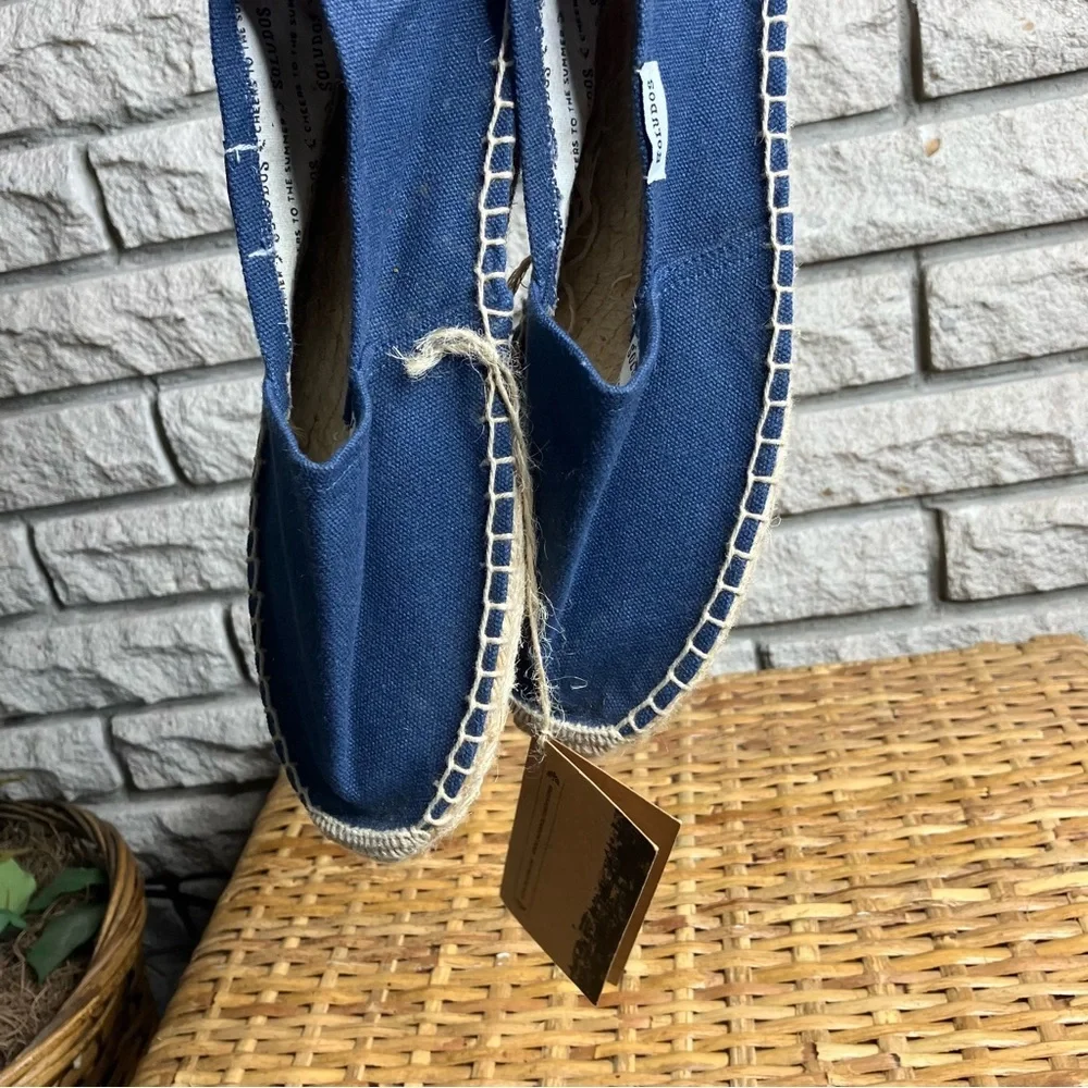 Soludos Navy Blue Classic Canvas Espadrille Flats